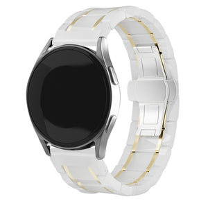 Bracelet en céramique avec maillons Samsung Galaxy Watch 5 Pro (blanc/doré)