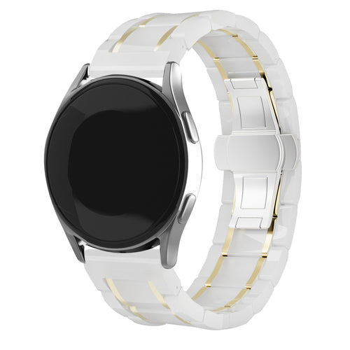 Bracelet en céramique avec maillons Samsung Galaxy Watch 5 Pro (blanc/doré)