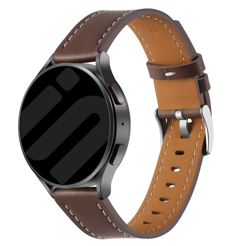 Bracelet cuir 'One Push' OnePlus Watch 3 - 43mm (marron foncé)