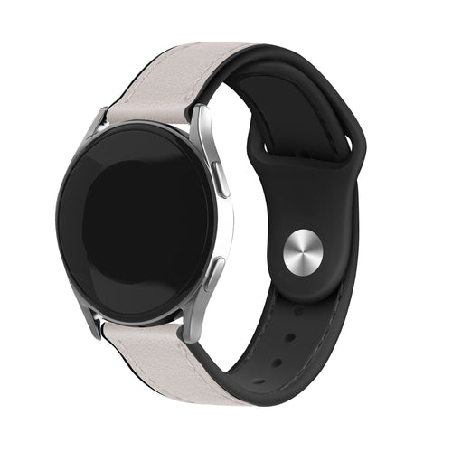 Bracelet cuir hybride Withings Steel HR Sport (blanc)