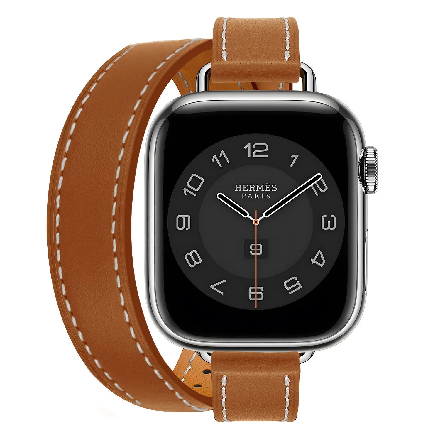 Bracelet cuir Double Tour Apple Watch (marron clair)