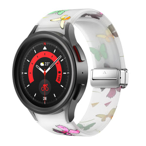 Silicone Magnetic Patterned Strap, on a watch, 3/4 front view