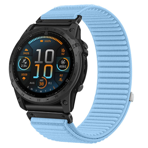 Bracelet nylon ondulé Garmin Instinct E - 40mm (bleu clair)