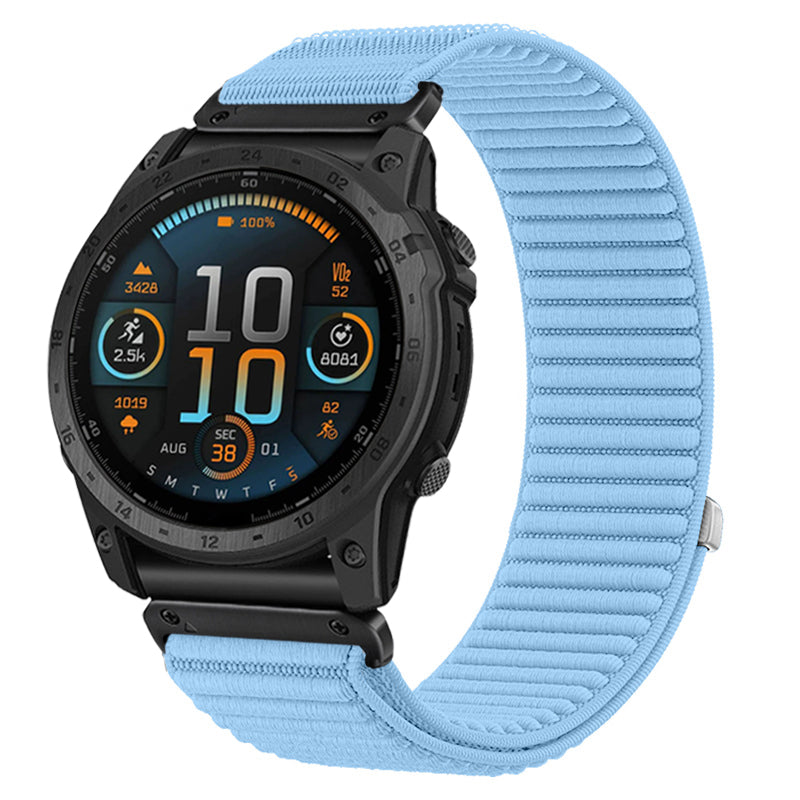 Bracelet nylon ondulé Garmin Instinct E - 40mm (bleu clair)