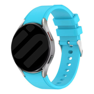 Silicone Strap 'Perfect Fit', light blue, on a watch, 3/4 front view