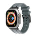 Bracelet silicone de luxe liquide Apple Watch (gris foncé avec noir)