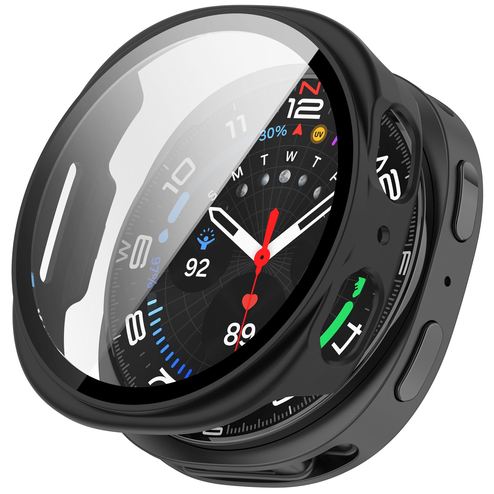 Coque rigide avec vitre pour Samsung Galaxy Watch 8 / 9 40mm (noir)