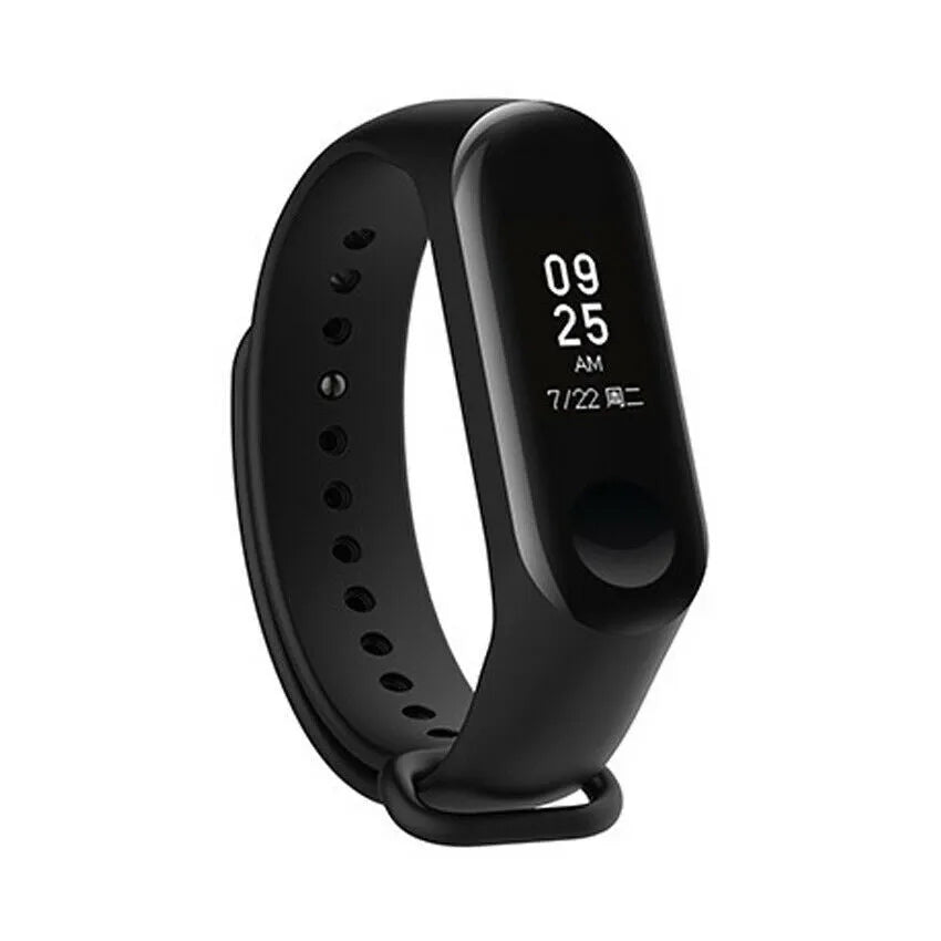 Silicone Strap, black, on a watch, 3/4 front view