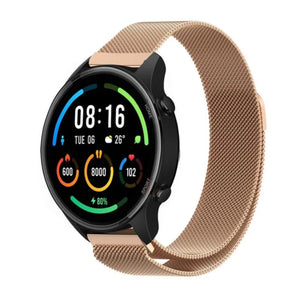 Milanese Strap, rose gold, on a watch, 3/4 front view