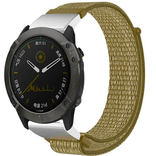 Bracelet nylon Garmin Fenix ​​​​5x / 6x (vert olive)