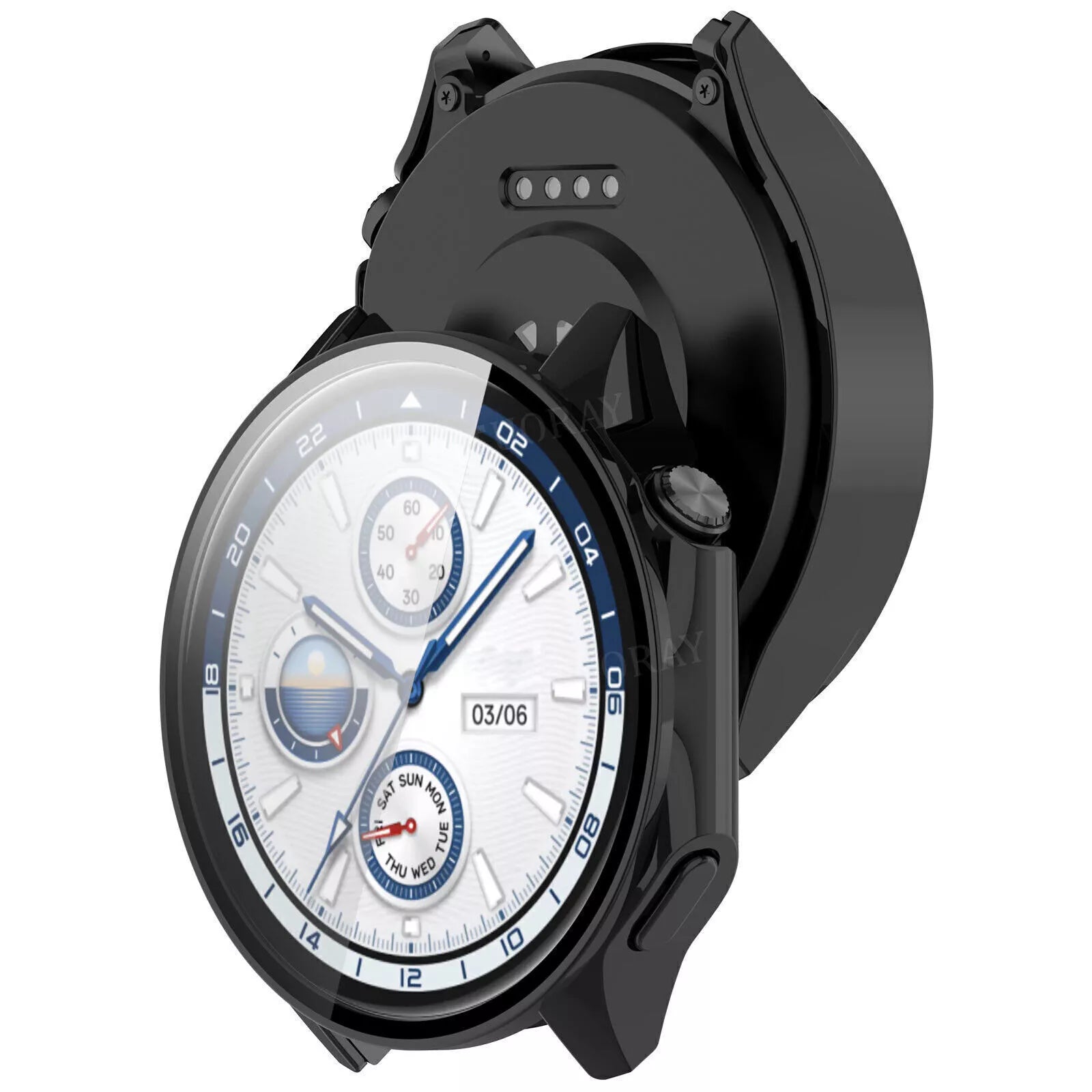 Coque rigide avec verre OnePlus Watch 2 (noir)