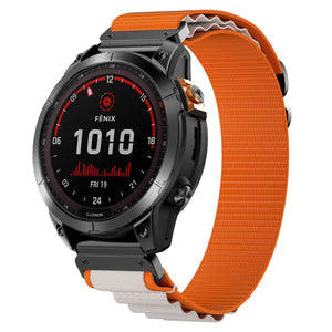 Bracelet Alpine nylon Garmin Fenix 9 - 51mm (orange/beige)
