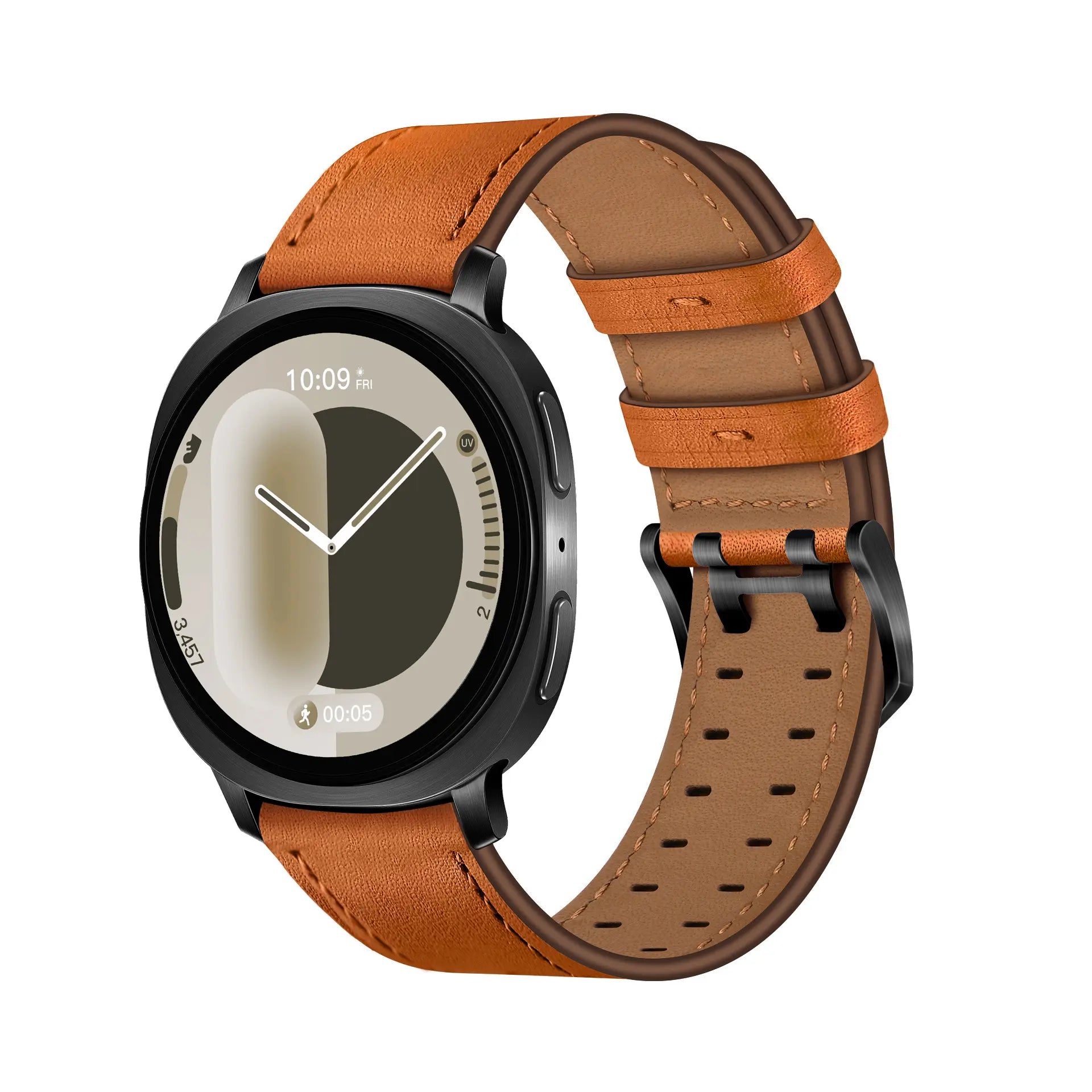 Bracelet cuir à double épingle Samsung Galaxy Watch 8 - 40mm (orange)