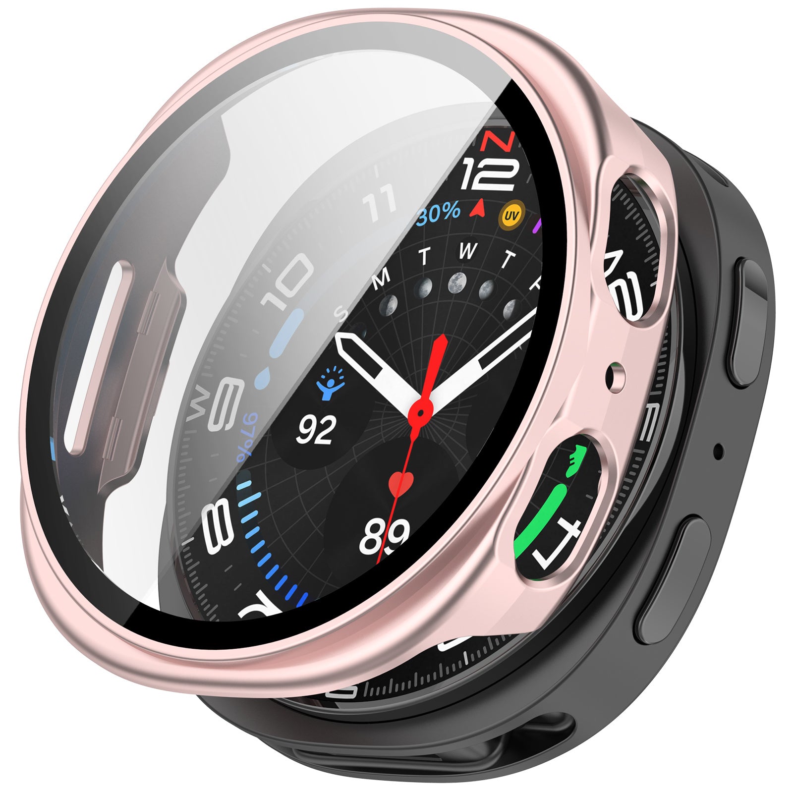 Coque rigide avec vitre Samsung Galaxy Watch 8 - 40mm / 9 - 40mm (rose)