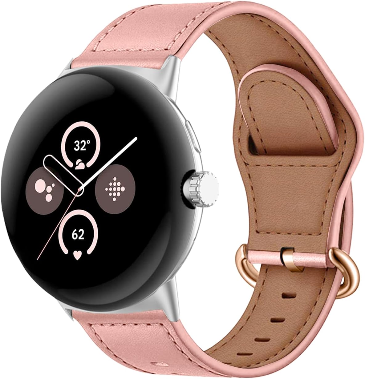 Bracelet cuir à boucle Google Pixel Watch 5 - 41mm (rose)
