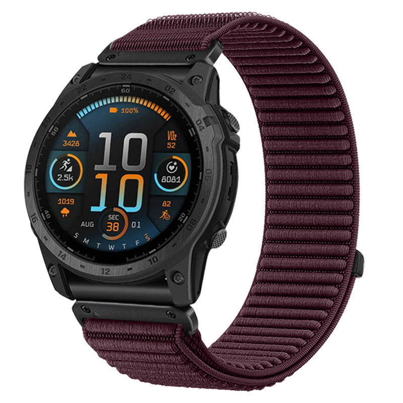 Bracelet nylon ondulé Garmin Fenix 8 - 43mm (prune)
