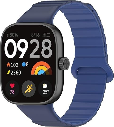Bracelet silicone magnétique Xiaomi Smart Band 8 Pro (Bleu Duo)