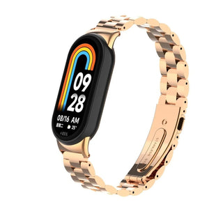 Steel Strap, rose gold, on a watch, 3/4 front view