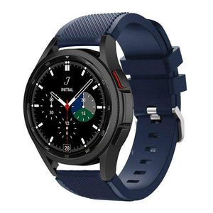 Twill Silicone Strap, dark blue, on a watch, 3/4 front view