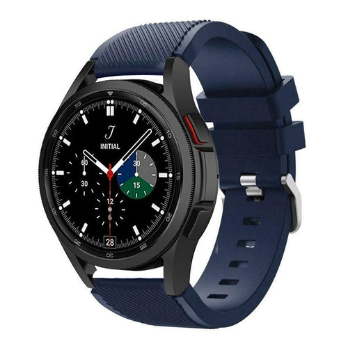 Twill Silicone Strap, dark blue, on a watch, 3/4 front view