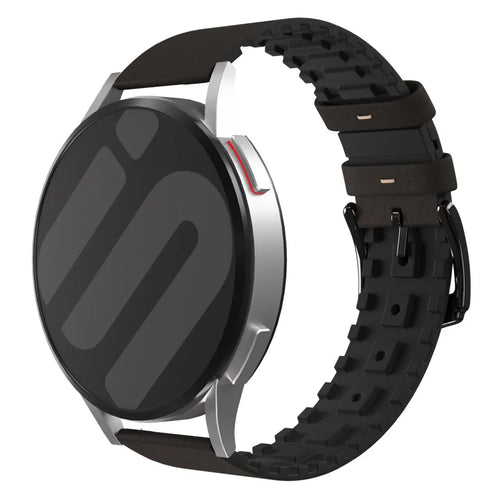 Bracelet silicone y cuir Honor Magic Watch 2 (marron)