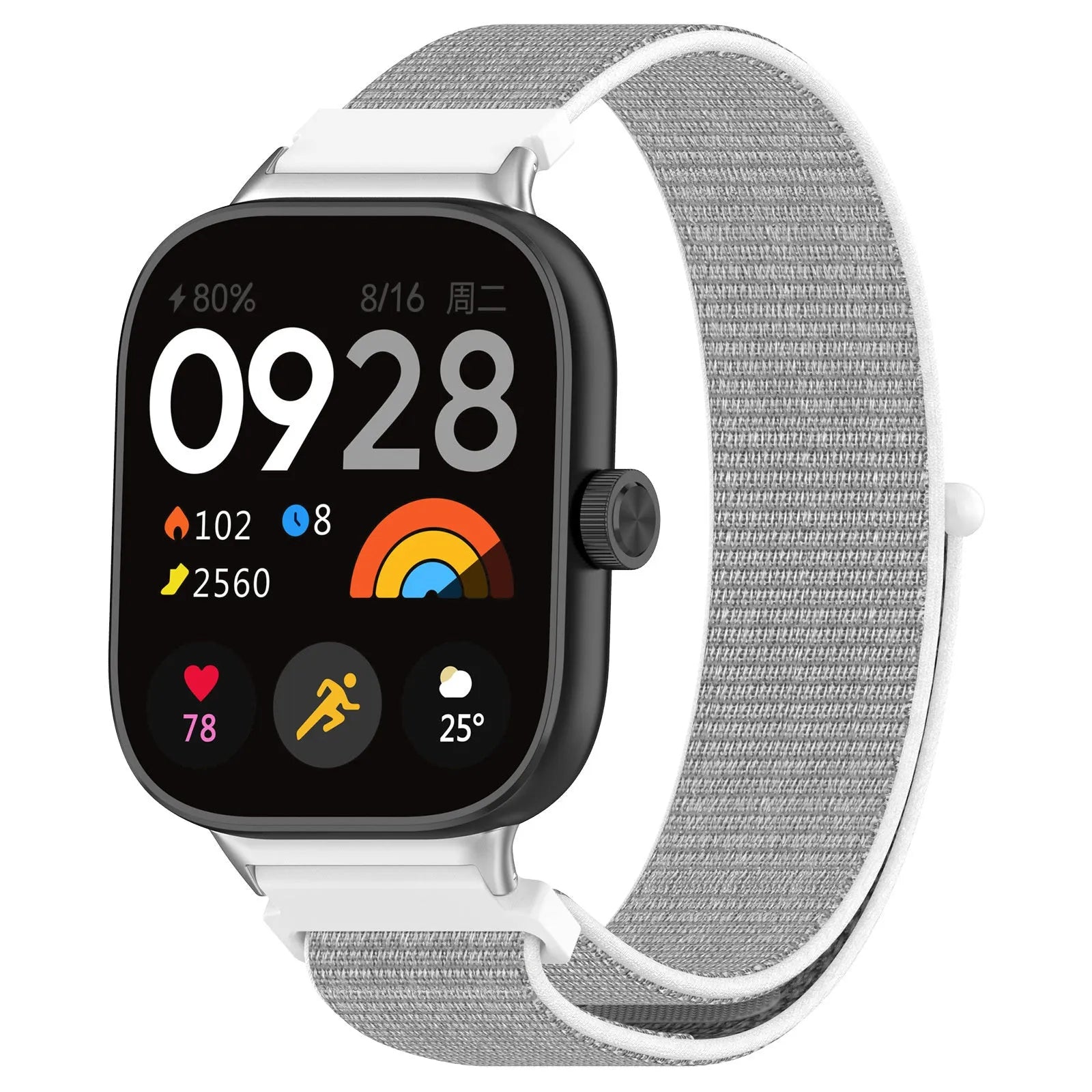 Nylon Strap, seashell, on a watch, 3/4 front view