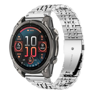 Garmin Instinct 2s Premium '7 bead' Steel Strap (Silver)