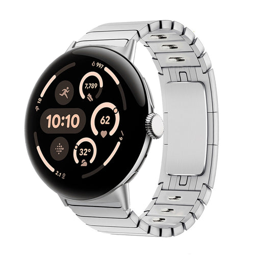 Bracelet acier à maillons 'Premium' Google Pixel Watch 3 - 45mm (argent)