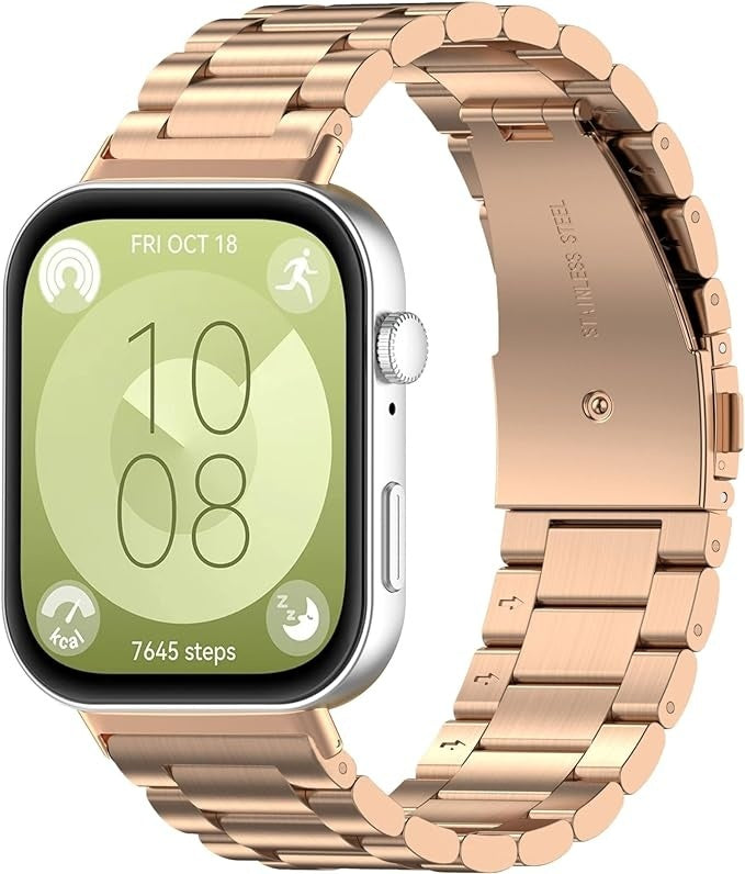Bracelet acier Huawei Watch Fit 4 (rose doré)