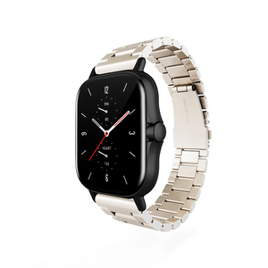Steel Strap, starlight, on a watch, 3/4 front view