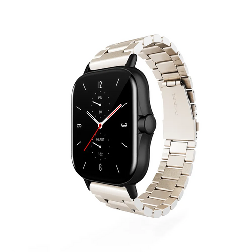 Steel Strap, starlight, on a watch, 3/4 front view