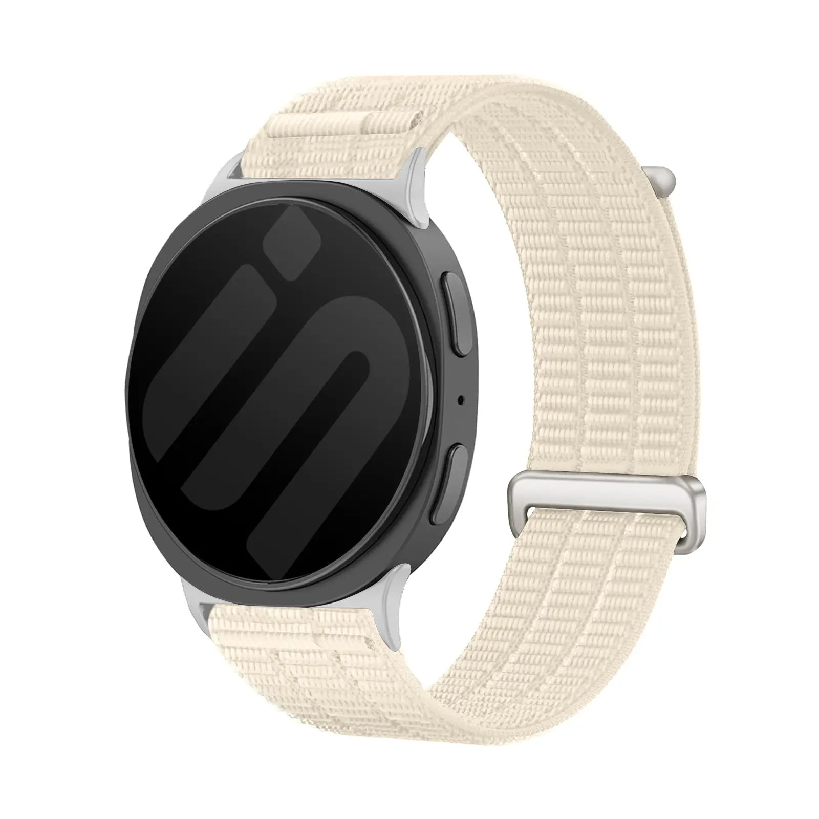 Nylon Air Strap, starlight, on a watch, 3/4 front view