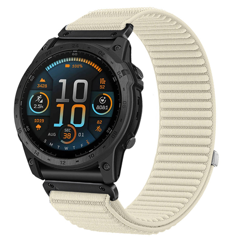 Bracelet nylon ondulé Garmin Fenix 7s (lumière stellaire)