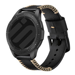 Bracelet en cuir cousu Huawei Watch GT 2 Pro (noir)