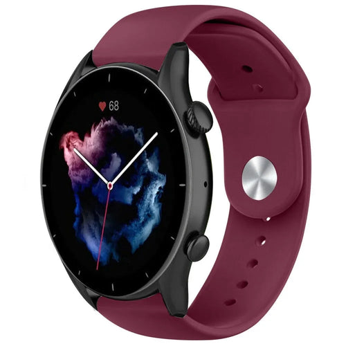 Silicone Sport Strap, on a watch, 3/4 front view