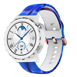 Print Silicone Strap, on a watch, 3/4 front view