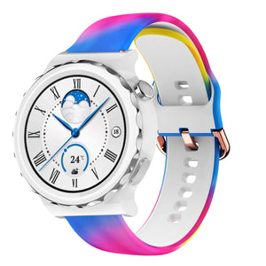 Print Silicone Strap, on a watch, 3/4 front view