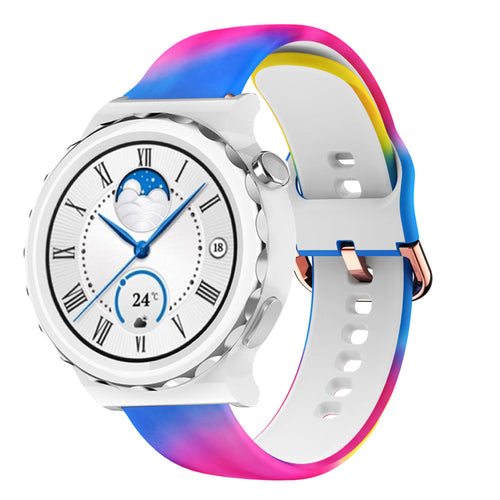 Print Silicone Strap, on a watch, 3/4 front view