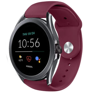 Silicone Sport Strap, on a watch, 3/4 front view