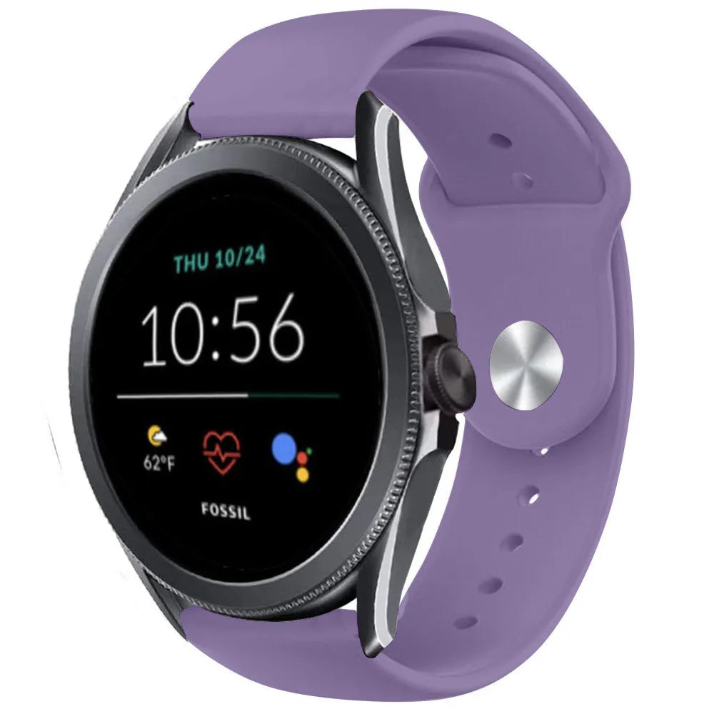 Silicone Sport Strap, on a watch, 3/4 front view