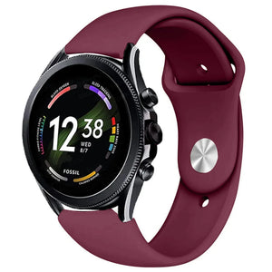 Silicone Sport Strap, on a watch, 3/4 front view