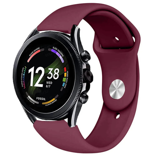Silicone Sport Strap, on a watch, 3/4 front view