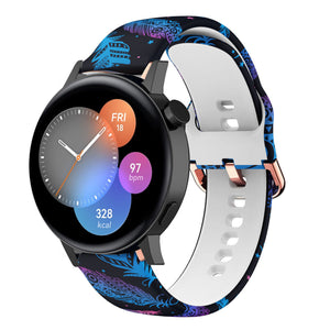 Print Silicone Strap, on a watch, 3/4 front view
