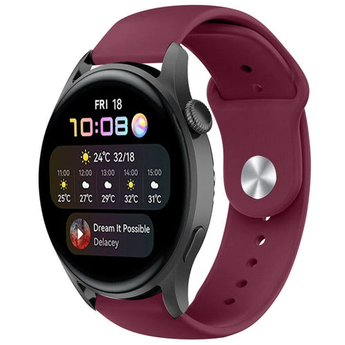 Silicone Sport Strap, on a watch, 3/4 front view