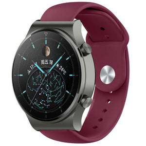 Silicone Sport Strap, on a watch, 3/4 front view