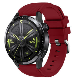Twill Silicone Strap, on a watch, 3/4 front view