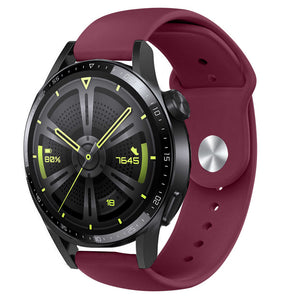Silicone Sport Strap, on a watch, 3/4 front view