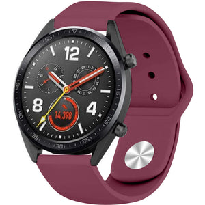 Silicone Sport Strap, on a watch, 3/4 front view