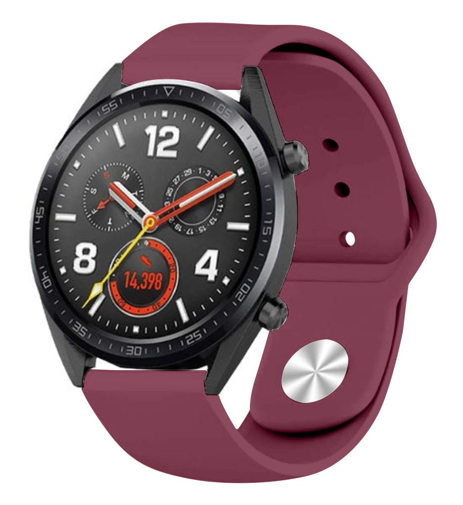 Silicone Sport Strap, on a watch, 3/4 front view