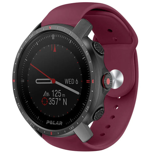 Silicone Sport Strap, on a watch, 3/4 front view